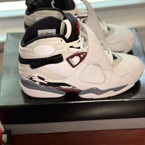 Air Jordan 8 Retro Burgundy White Sneaker,